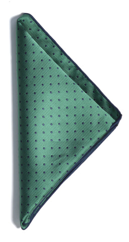 Dotted pocket square - Green/Navy