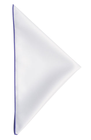 White pocket square - Purple
