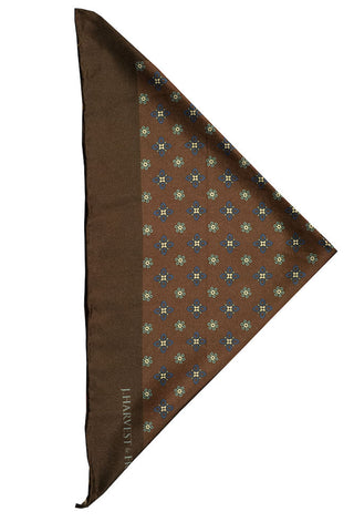 Handkerchief silk floral - Brown