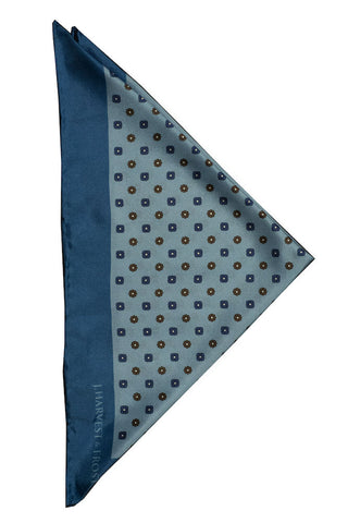 Handkerchief silk floral - Sky blue